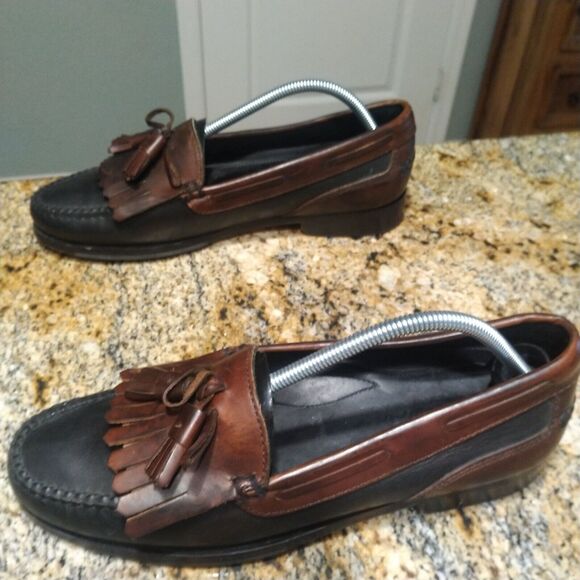 MARMOCS Handmade Black/Brown Leather Slip On Tassel Loafers 15-623 Men\'s 11M main image 5